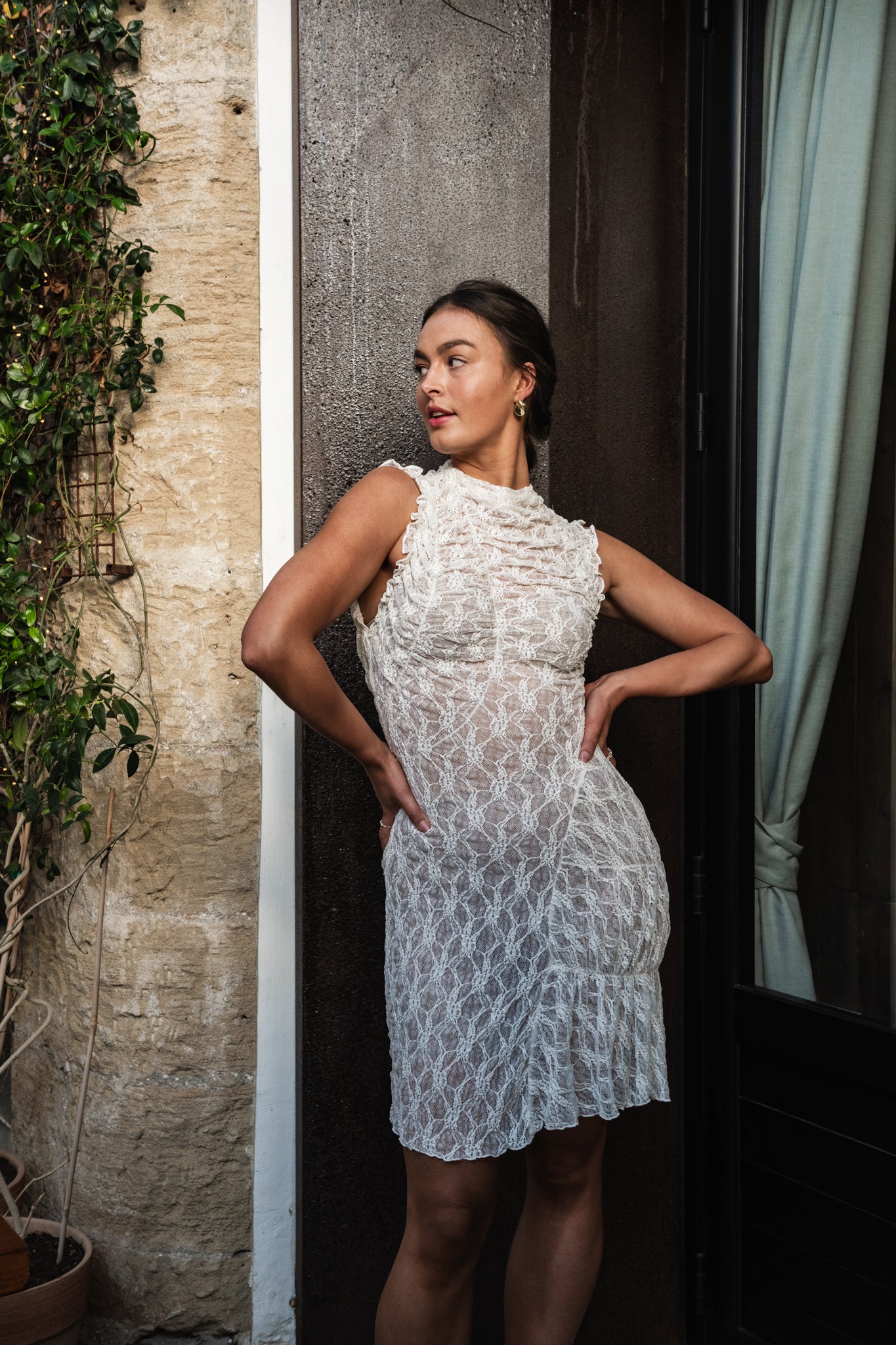 VMLISA Short Dress - Antique White